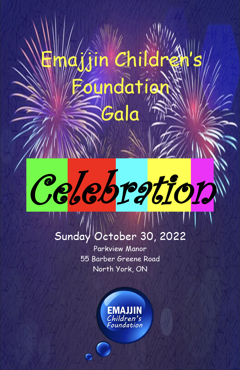 Front cover of the 2022 Celebration gala programme showing fireworks on a dark background with colourful text